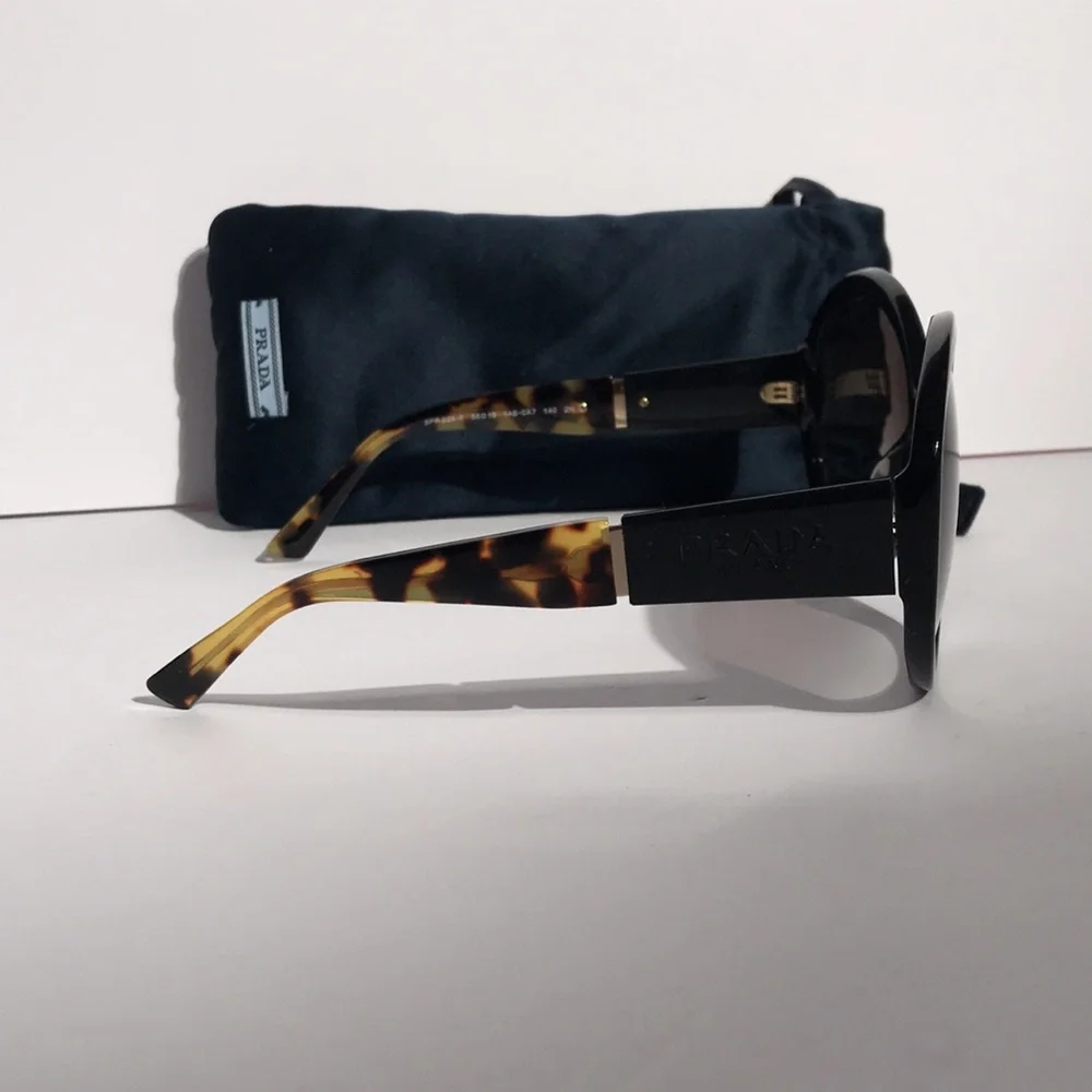 New Authentic Prada Black Oversized Sunglasses
